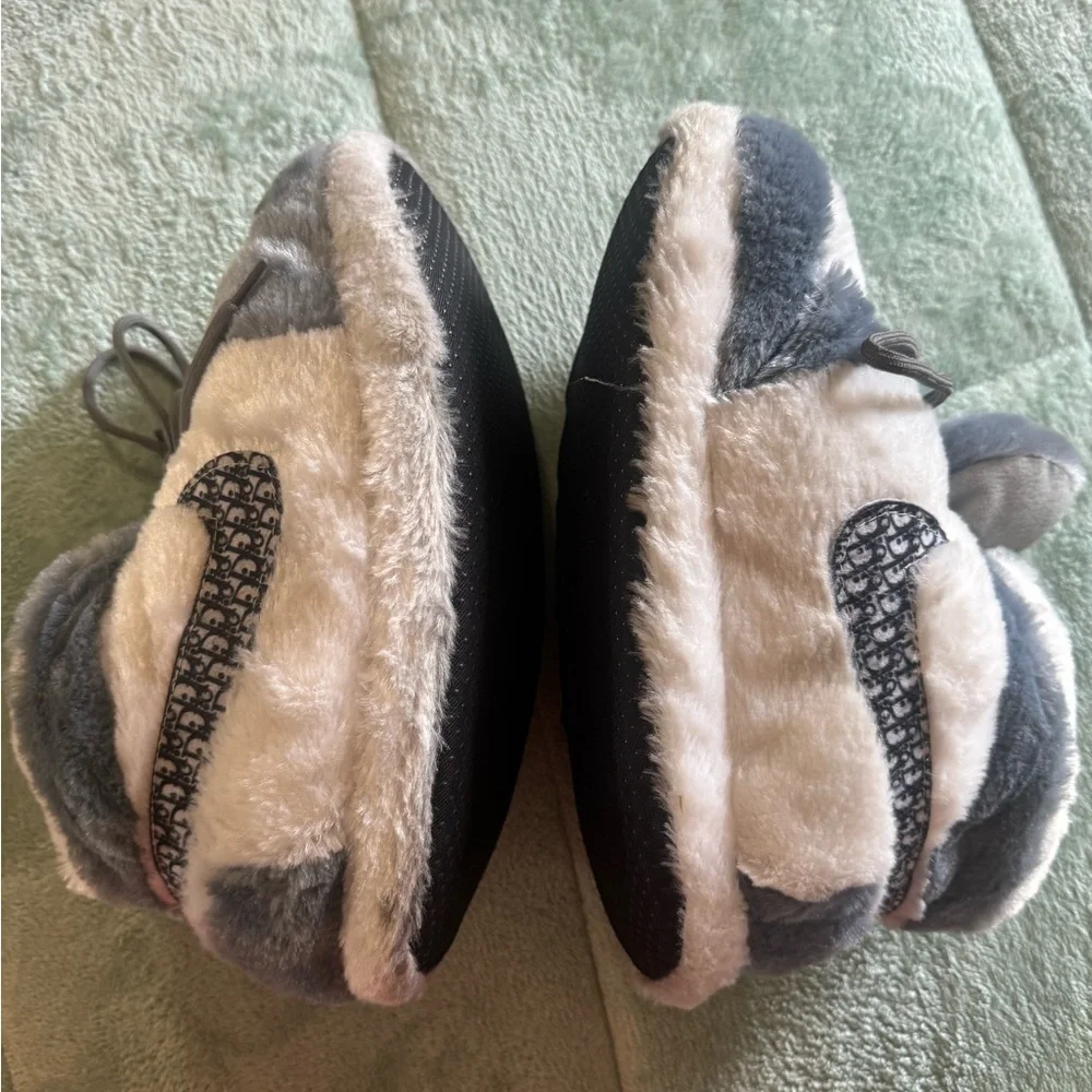 Nike Gray and White Loafers